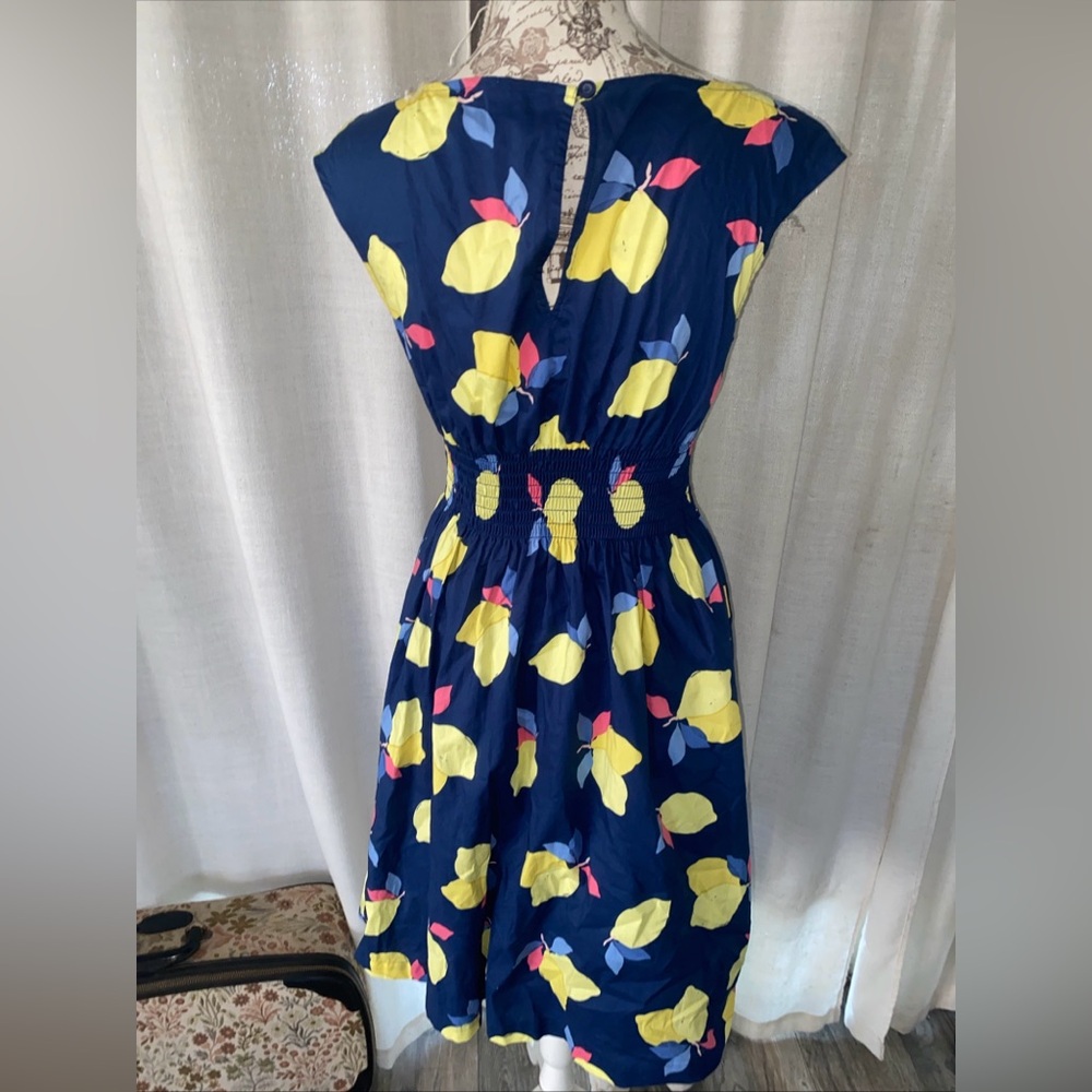 Kate Spade Lemon Zest Blaire Dress Size 0 Lemon Print Tea Length Pockets New - Picture 5 of 11